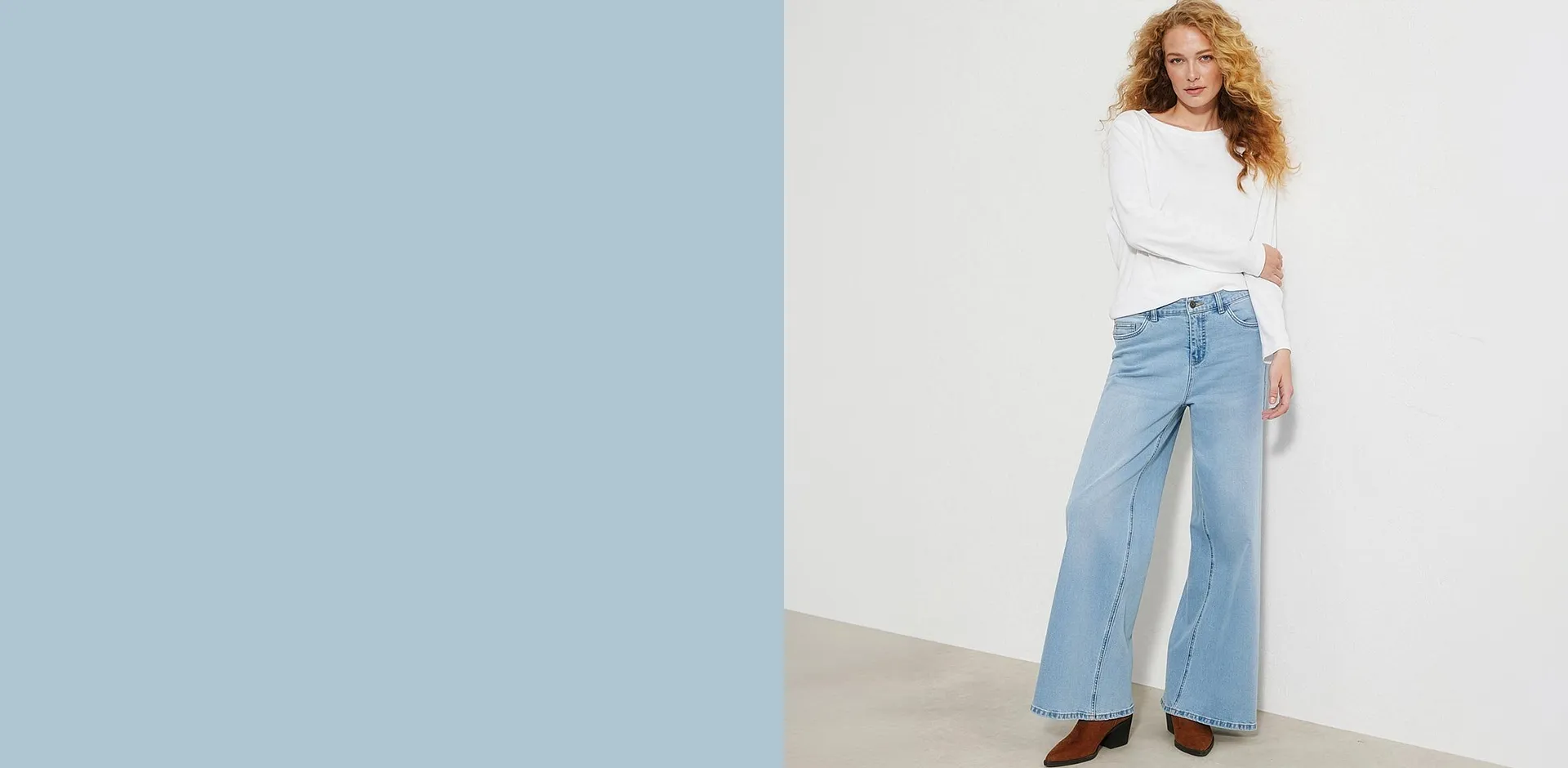 Heisenberg_FutureUse - Jean large taille mi-haute - bleu clair denim used