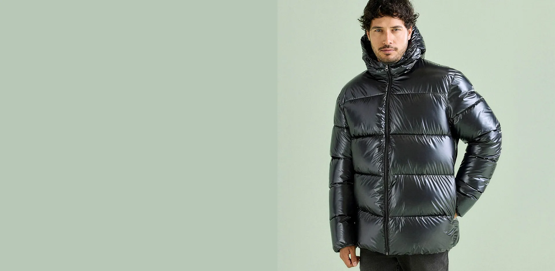Homme - Veste doudoune rembourrée, regular - anthracite