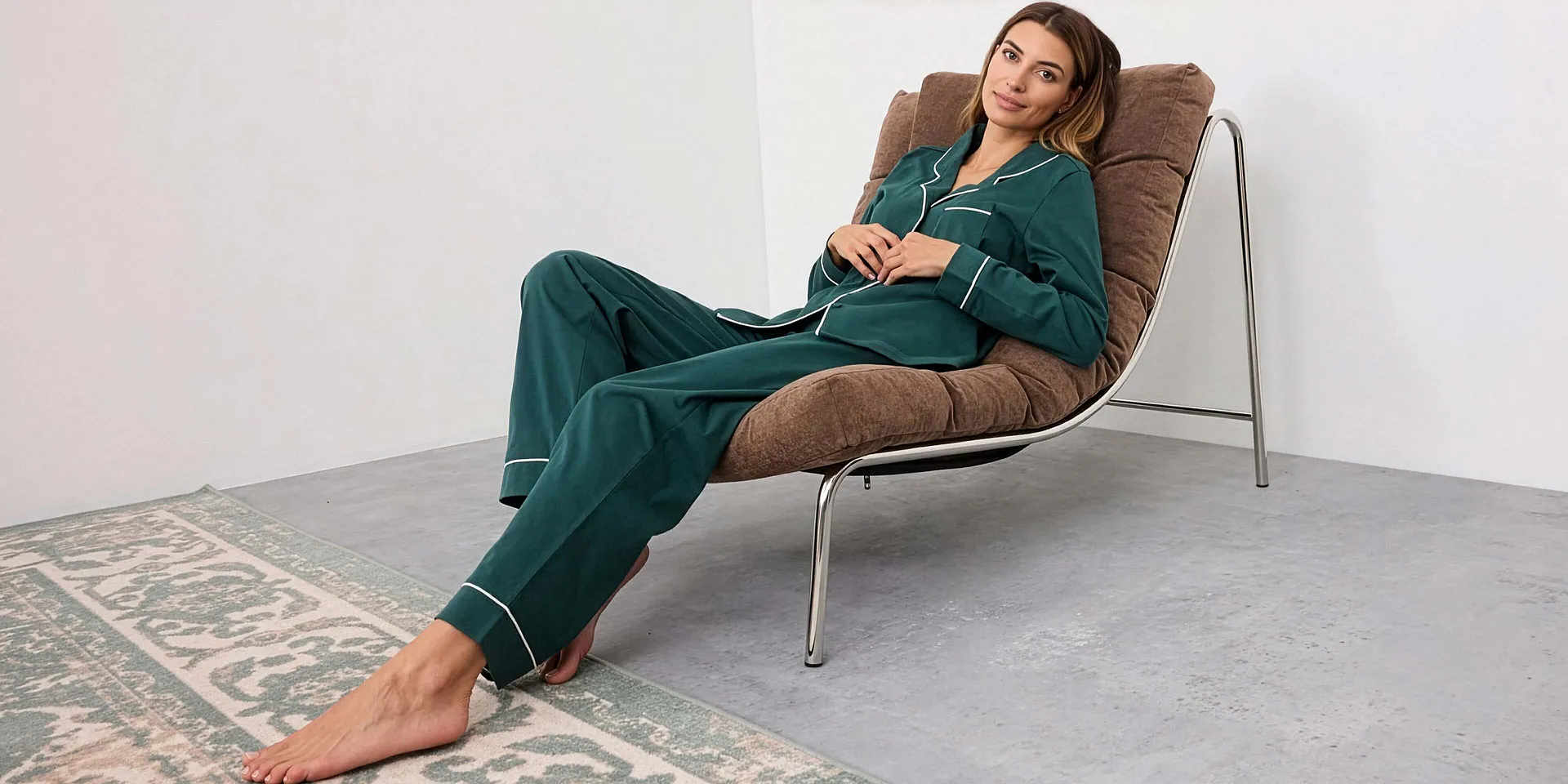 Heisenberg_FutureUse - Pyjama aus weicher Baumwolle mit Knopfleiste - nachtpetrol