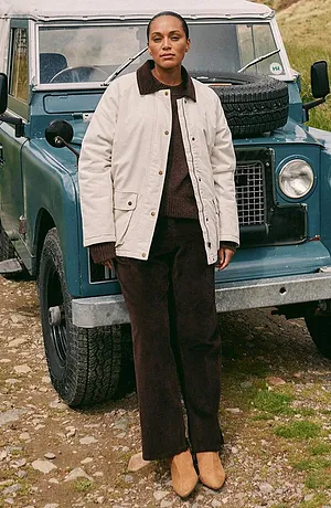 Femme - Veste rembourrée en twill - beige naturel