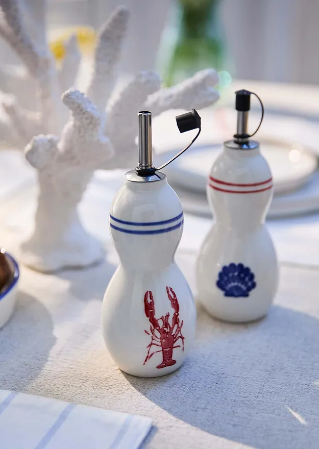 Wohnen & Garten - Essig & Öl Spender (2-tlg. Set) - weiß