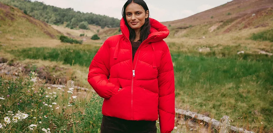 Femme - Doudoune déperlante - rouge lave