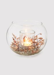 Glas-Windlicht mit Trockenblumen, bpc living bonprix collection