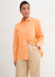 Oversize Bluse aus Leinenmix, mit dekorativer Knopfleiste hinten, bpc bonprix collection