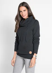 Rollkragenpullover mit Kordeln, bonprix Rollkragenpullover mit Kordeln, bonprix