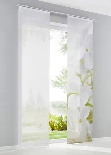 Schiebegardinen-Set mit Orchideenblüte und einfarbig (2-tlg.), bonprix Schiebegardinen-Set mit Orchideenblüte und einfarbig (2-tlg.), bonprix