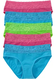 Slip mit Spitze (5er Pack), bonprix Slip mit Spitze (5er Pack), bonprix