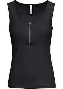 Ripp-Top mit Reißverschluss, bonprix Ripp-Top mit Reißverschluss, bonprix