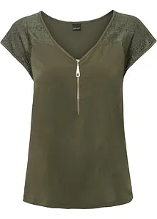 Shirt mit Spitzeneinsatz, bonprix Shirt mit Spitzeneinsatz, bonprix
