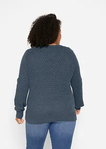 Pull en maille texturée de coton mélangé, bonprix Pull en maille texturée de coton mélangé, bonprix
