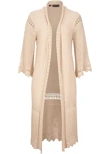 Gilet long en maille ajourée, bonprix Gilet long en maille ajourée, bonprix