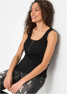 Ripp-Top mit Reißverschluss, bonprix Ripp-Top mit Reißverschluss, bonprix