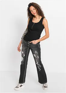 Ripp-Top mit Reißverschluss, bonprix Ripp-Top mit Reißverschluss, bonprix