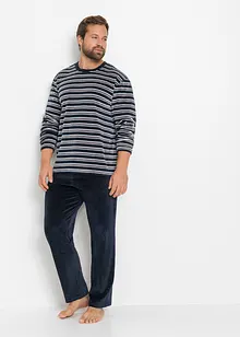Pyjama aus weichem Nicki-Material mit langen Ärmeln, bonprix Pyjama aus weichem Nicki-Material mit langen Ärmeln, bonprix