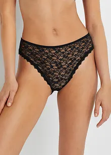Lot de 3 slips Maxi échancrés en dentelle recyclée, bonprix Lot de 3 slips Maxi échancrés en dentelle recyclée, bonprix