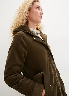 Warmer Cord-Parka mit Teddy-Futter in der Kapuze, in A-Linie, bonprix Warmer Cord-Parka mit Teddy-Futter in der Kapuze, in A-Linie, bonprix
