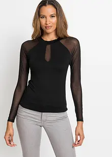 T-shirt manches longues en viscose et mesh, bonprix T-shirt manches longues en viscose et mesh, bonprix