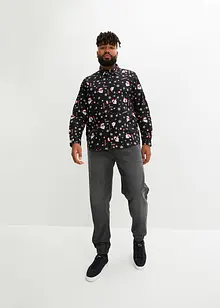 Langarmhemd mit Weihnachts-Druck aus reiner Baumwolle, Slim Fit, bonprix Langarmhemd mit Weihnachts-Druck aus reiner Baumwolle, Slim Fit, bonprix