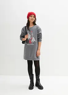 Robe sweat fille avec paillettes, bonprix Robe sweat fille avec paillettes, bonprix