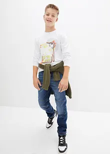 Loose-Fit-Stretch-Jeans mit verstellbarem Bund, Straight, bonprix Loose-Fit-Stretch-Jeans mit verstellbarem Bund, Straight, bonprix