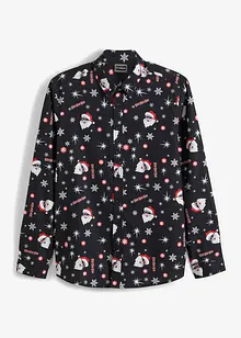 Chemise slim avec imprimé de Noël, 100% coton, bonprix Chemise slim avec imprimé de Noël, 100% coton, bonprix