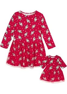 Robe fille en jersey + robe de poupée, bonprix Robe fille en jersey + robe de poupée, bonprix