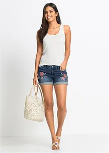 Jeans-Shorts Mid Waist, Stickerei, bonprix Jeans-Shorts Mid Waist, Stickerei, bonprix