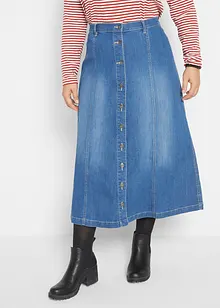 Jupe en jean confort-stretch, longueur midi, bonprix Jupe en jean confort-stretch, longueur midi, bonprix