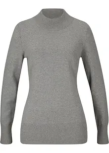 Basic Pullover mit Stehkragen mit recycelter Baumwolle, bonprix Basic Pullover mit Stehkragen mit recycelter Baumwolle, bonprix