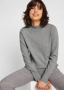 Basic Pullover mit Stehkragen mit recycelter Baumwolle, bonprix Basic Pullover mit Stehkragen mit recycelter Baumwolle, bonprix