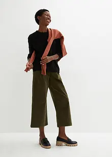 Jupe-culotte en velours côtelé stretch avec taille haute confortable, longueur 7/8, bonprix Jupe-culotte en velours côtelé stretch avec taille haute confortable, longueur 7/8, bonprix