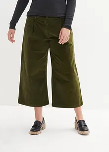 Weite Stretchcord-Culotte mit High-Waist-Bequembund, 7/8-Länge, bonprix Weite Stretchcord-Culotte mit High-Waist-Bequembund, 7/8-Länge, bonprix