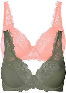 Lot de 2 soutiens-gorge à armatures et dentelle, bonprix Lot de 2 soutiens-gorge à armatures et dentelle, bonprix