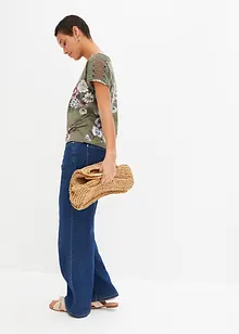 T-shirt imprimé avec dentelle, bonprix T-shirt imprimé avec dentelle, bonprix