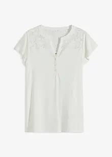 T-shirt col tunisien en viscose extensible, bonprix T-shirt col tunisien en viscose extensible, bonprix