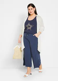 Gilet long en maille ajourée, bonprix Gilet long en maille ajourée, bonprix