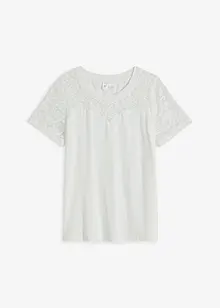 T-shirt avec dentelle, bonprix T-shirt avec dentelle, bonprix