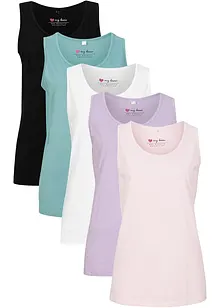 Long-Top aus reiner Baumwolle (5er Pack), bonprix Long-Top aus reiner Baumwolle (5er Pack), bonprix