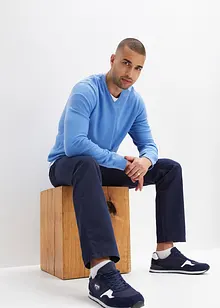 Pantalon droit taillé élastiquée 100% coton, Regular, bonprix Pantalon droit taillé élastiquée 100% coton, Regular, bonprix