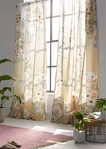 Microfaser Vorhang mit Rosendruck mit recyceltem Polyester (1er Pack), bonprix Microfaser Vorhang mit Rosendruck mit recyceltem Polyester (1er Pack), bonprix