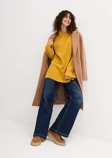 Pull oversize à col roulé ouvert et fentes latérales, bonprix Pull oversize à col roulé ouvert et fentes latérales, bonprix