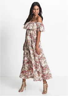 Carmen-Kleid aus fließender Viskose, bonprix Carmen-Kleid aus fließender Viskose, bonprix