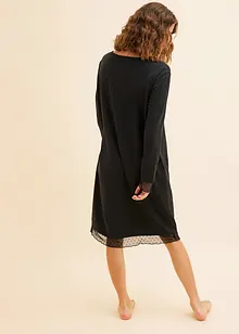 Chemise de nuit en coton avec empiècements dentelle, bonprix Chemise de nuit en coton avec empiècements dentelle, bonprix
