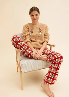 Pyjama en polaire avec haut brodé, bonprix Pyjama en polaire avec haut brodé, bonprix