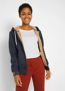 Kapuzen-Sweatjacke mit Teddyfutter, bonprix Kapuzen-Sweatjacke mit Teddyfutter, bonprix