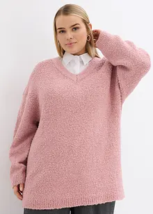 Grobstrick-Pullover mit V-Ausschnitt, bonprix Grobstrick-Pullover mit V-Ausschnitt, bonprix