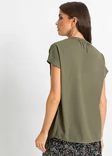 Kurzarmbluse mit verdeckter Knopfleiste, bonprix Kurzarmbluse mit verdeckter Knopfleiste, bonprix