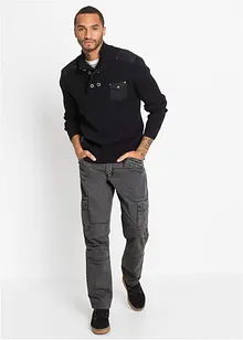 Relaxed Fit Cargohose aus robuster reiner Baumwolle, Straight, bonprix Relaxed Fit Cargohose aus robuster reiner Baumwolle, Straight, bonprix