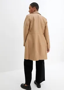 Leichter Lederimitat-Mantel mit Revers, tailliert, bonprix Leichter Lederimitat-Mantel mit Revers, tailliert, bonprix