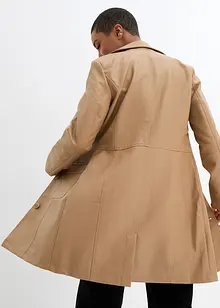 Leichter Lederimitat-Mantel mit Revers, tailliert, bonprix Leichter Lederimitat-Mantel mit Revers, tailliert, bonprix